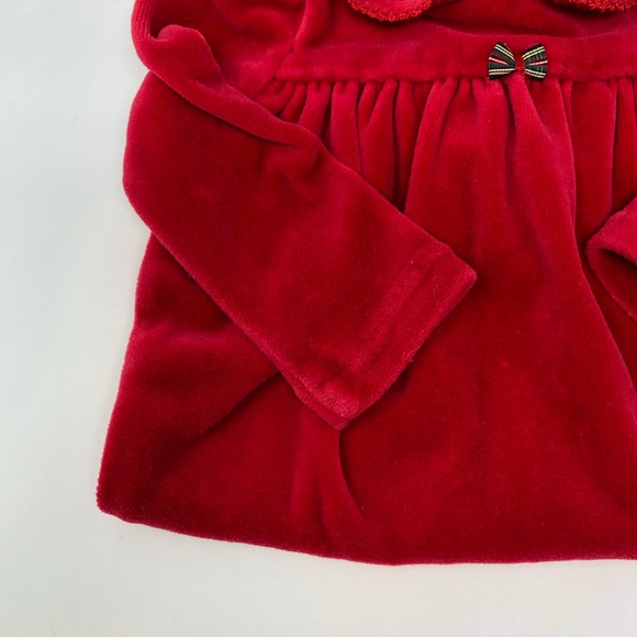 Ralph Lauren Velvet One Piece Footie 6M Red Monogram Logo Bow Festive - Picture 7 of 9